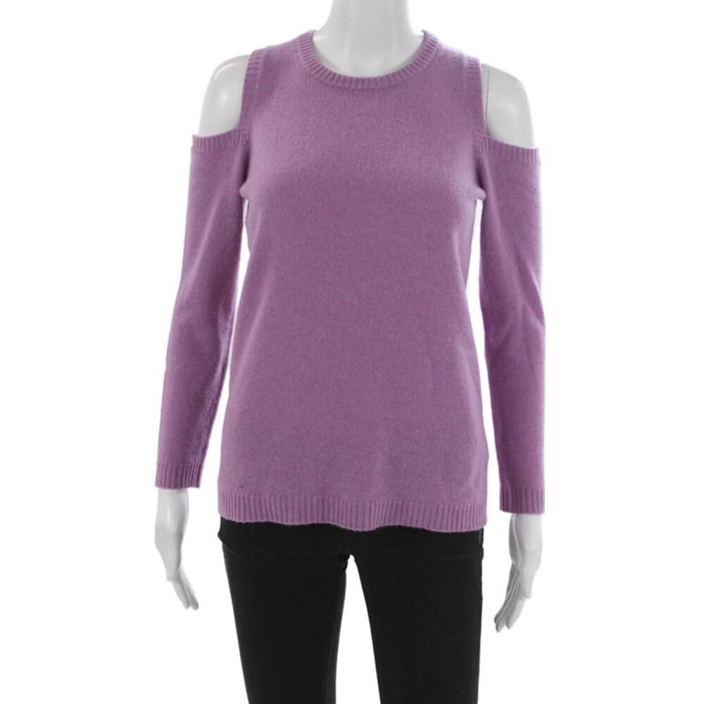 27 Miles Women Pullover Crew Neck 100% Cashmere Purple Size XS